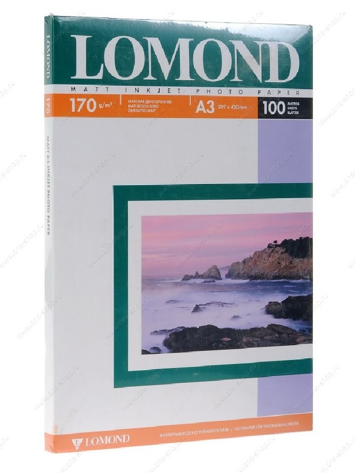 А3 170 г, м 100л. матовая двухстороняя lomond